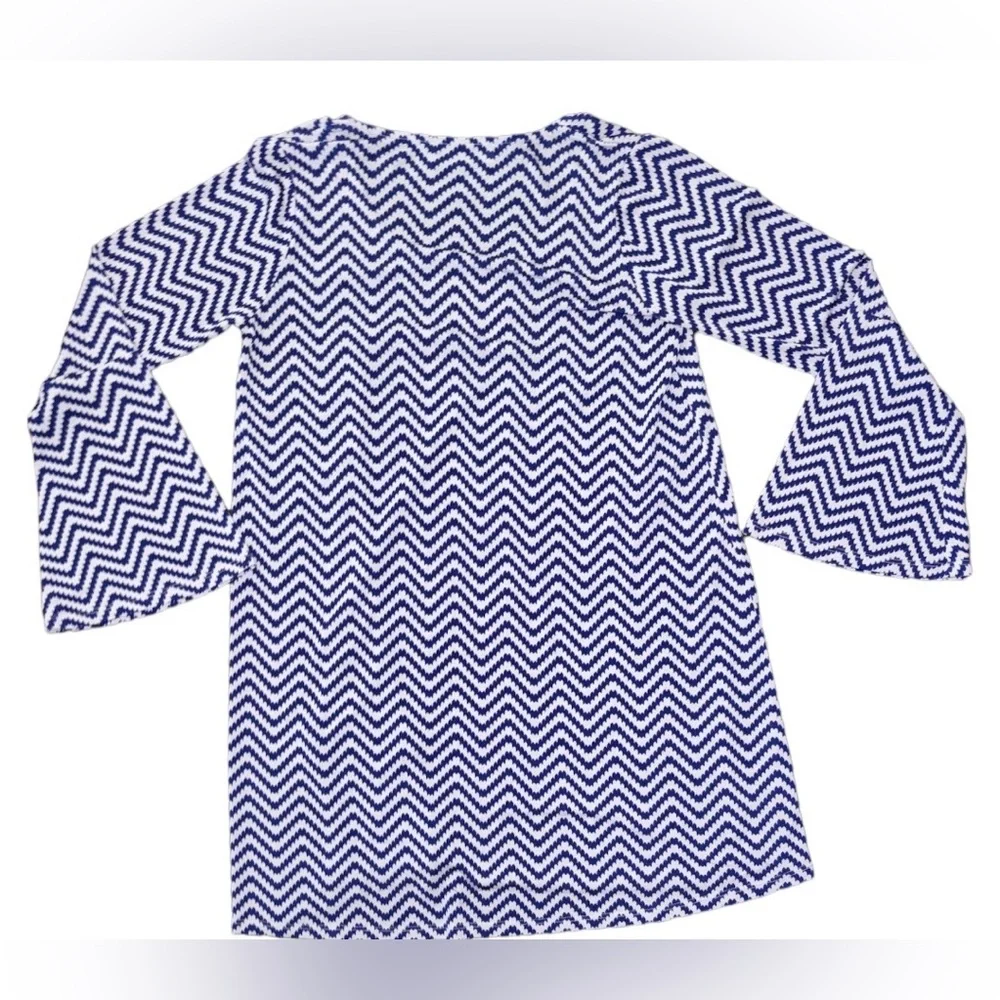 Veronica M Blue & White Chevron Tunic Dress - Picture 2 of 2